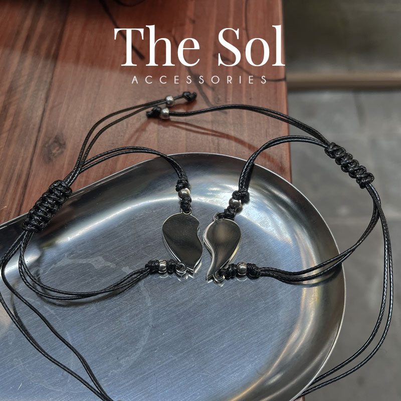 Lắc Tay/ Vòng Tay Đôi Thép Titan Mặt Trái Tim Dành Cho Couple thesol.accessories
