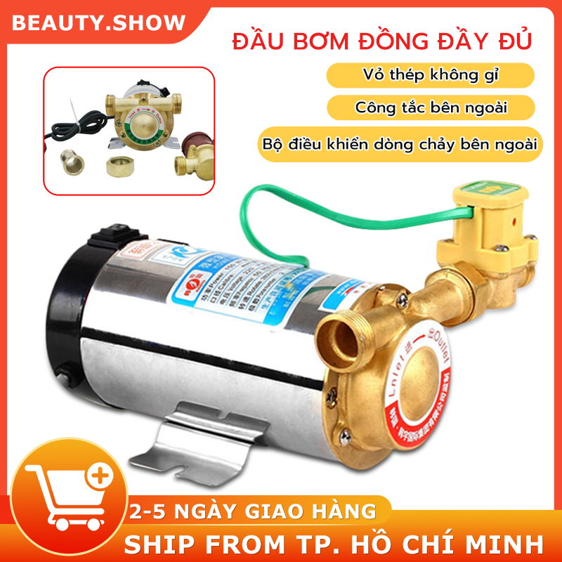 Bơm tăng áp 100w dây đồng 100% Có role tự động đóng ngắt Tăng áp lực nước cho vòi sen nóng lạnh máy giặc Được sản