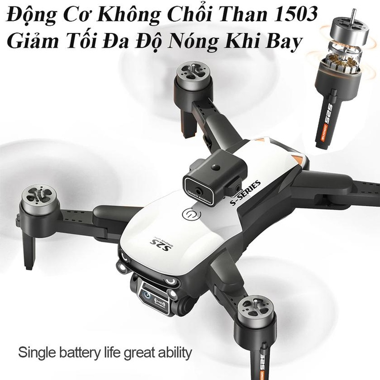 Drone mini, Flycam S2S PRO MAX camera 4K - Tránh Chướng Ngại Vật - Pin 2000mAh bay 20 phút - kết nối điện thȯại | BigBuy360 - bigbuy360.vn