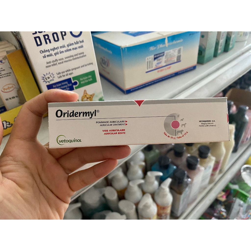 Trị viêm tai rận tai cho chó mèo Oridermyl Tuýp 10gr HÀNG NHẬP PHÁP