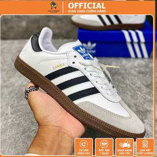 Giày Sneaker cổ thấp Adi.Das Samba Vegan Classic White Black Trắng Sọc đen Full Box Bill.