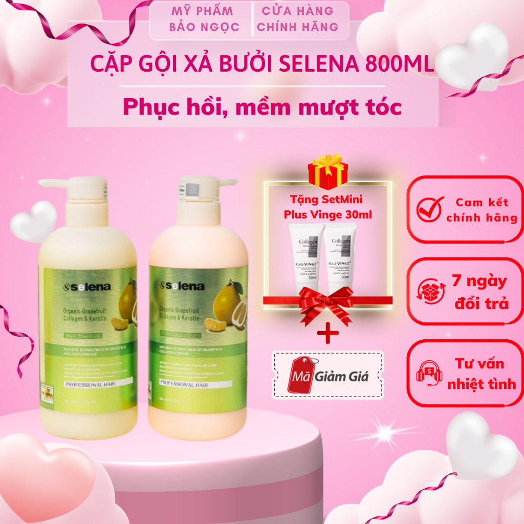 Dầu GỘI XẢ BƯỞI SELENA 800ML CHỐNG RỤNG TÓC PHỤC HỒI TÓC HƯ TỔN CHÍNH HÃNG