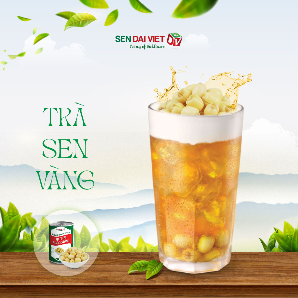 Hạt Sen Nước Đường- Hương Vị Thơm Ngon, Dễ Dàng Sử Dụng, Nguyên Liệu Pha Chế, ĐV- Sen Đại Việt- Lon 460g