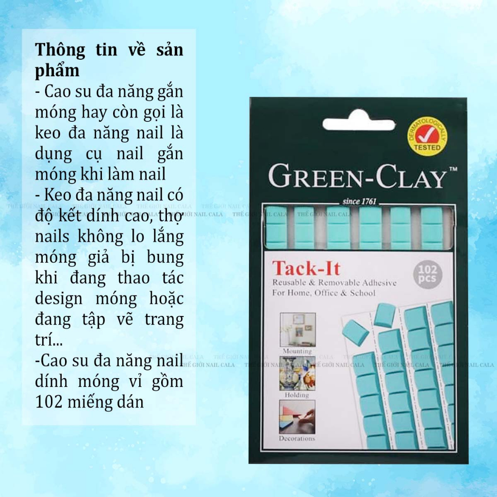 Cao su gắn móng 102 miếng đa năng - Keo dán móng giả tập vẽ nail -  Phụ kiện nail mi chuyên dụng