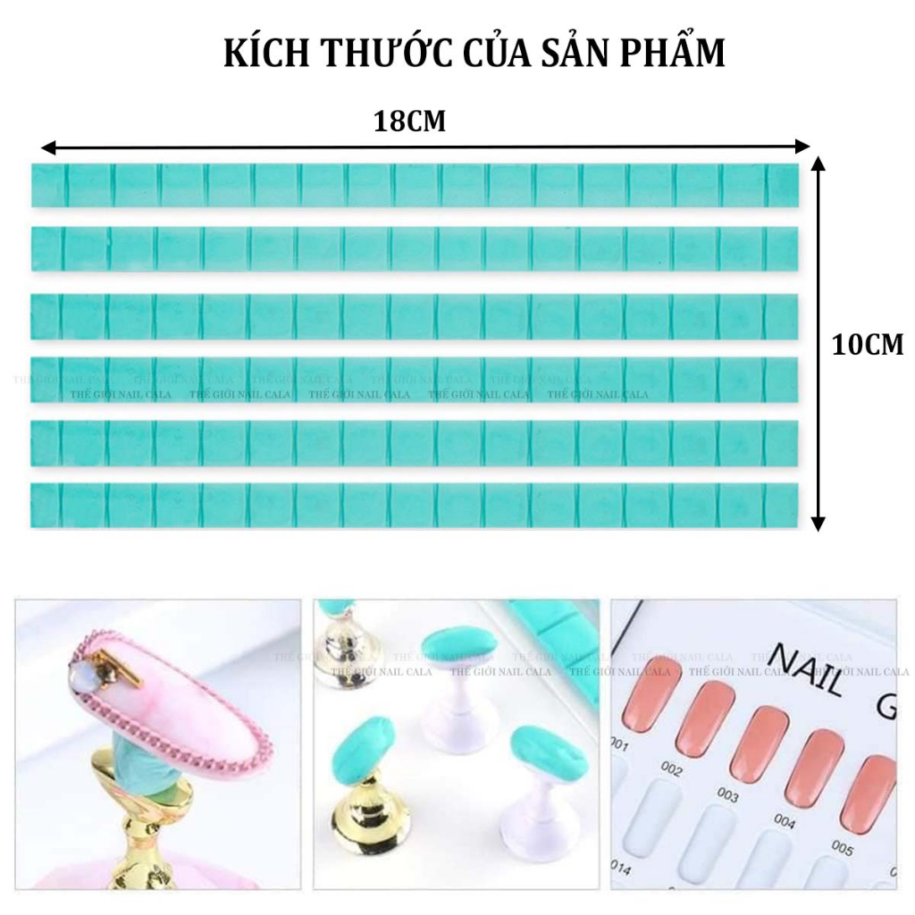 Cao su gắn móng 102 miếng đa năng - Keo dán móng giả tập vẽ nail -  Phụ kiện nail mi chuyên dụng