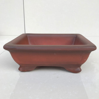 Chậu Chữ nhật đất nung trồng cây cảnh bonsai sen đá màu đỏ SP081