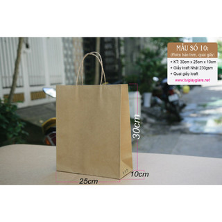 Hàng mẫu 1 cái -túi giấy kraft size m - túi số 10