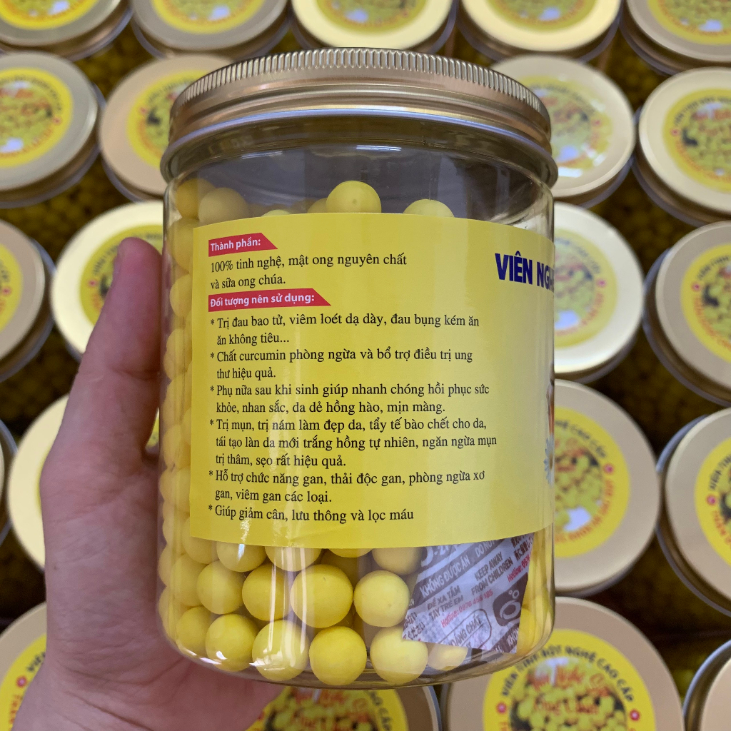 400G viên tinh bột nghệ vàng nguyên chất , tinh bột nghệ sữa ong chúa, tinh bột nghệ viên cao cấp -VBN