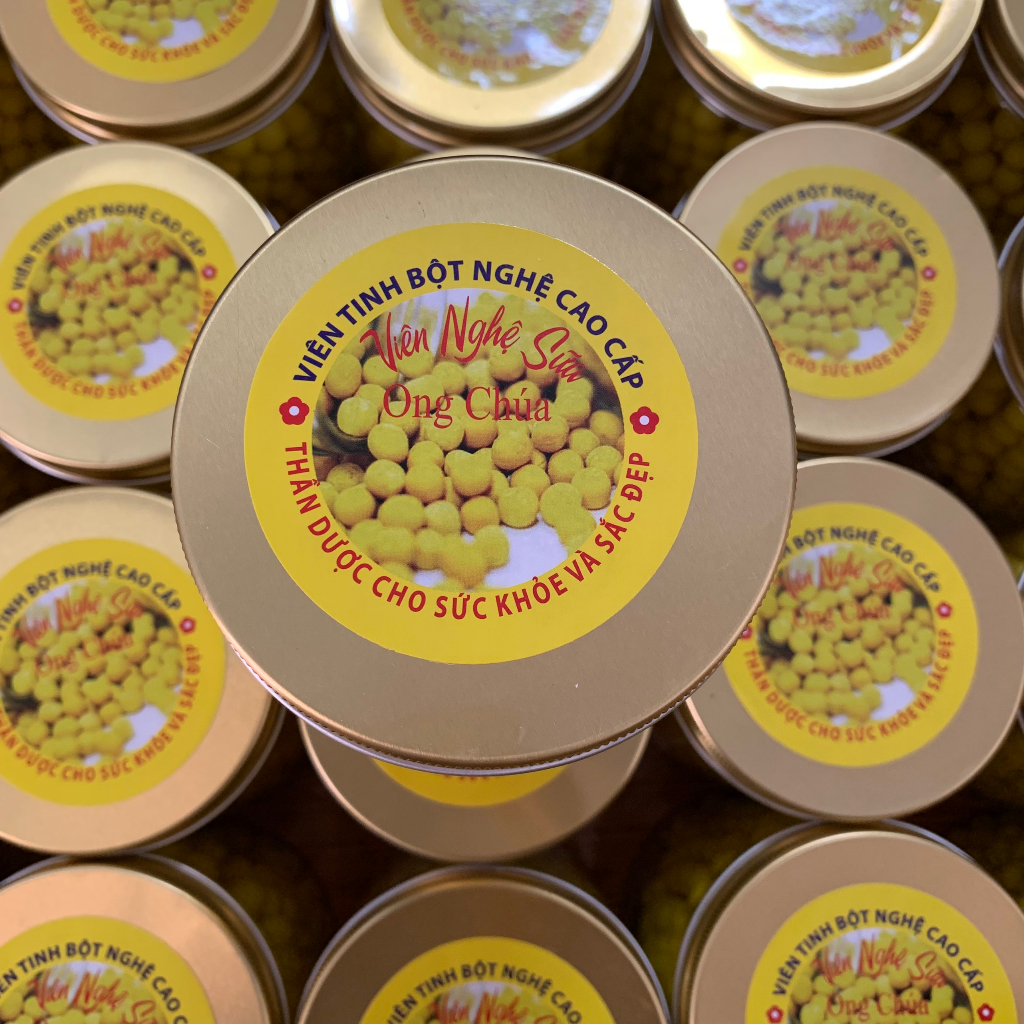 400G viên tinh bột nghệ vàng nguyên chất , tinh bột nghệ sữa ong chúa, tinh bột nghệ viên cao cấp -VBN