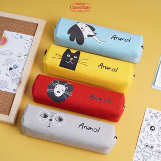 Túi đựng bút học sinh hình con vật ngộ nghĩnh classmate 3 lớp chắc chắn, chất liệu canvas đường may chuẩn chỉnh pp07-an