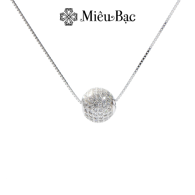 Dây chuyền bạc nữ Miêu Bạc vòng cổ quả cầu pha lê chất liệu bạc s925 thời trang phụ kiện trang sức nữ D400627