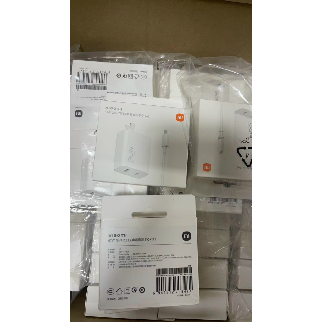 Bộ Củ + cáp Sạc Xiaomi Mi 67W GaN 1C1A/Xiaomi 35W 1A1C Hai Cổng USB-A / USB-C Cho Điện Thoại / Máy Tính Bảng / Laptop