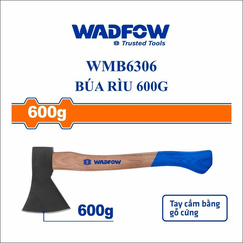 Búa rìu 600gam cáng gỗ WADFOW WMB6306