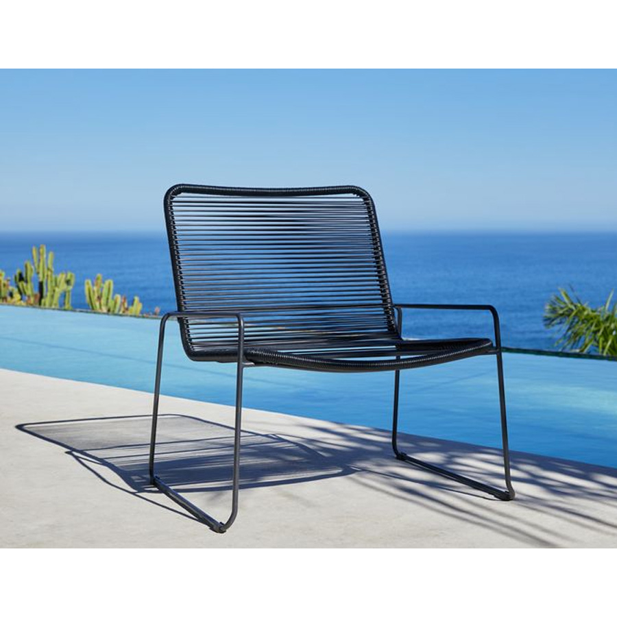 Ghế thư giãn ngoài trời | JYSK Bandsbjerg | thép/polyethylene | đen | R72xS70xC74cm