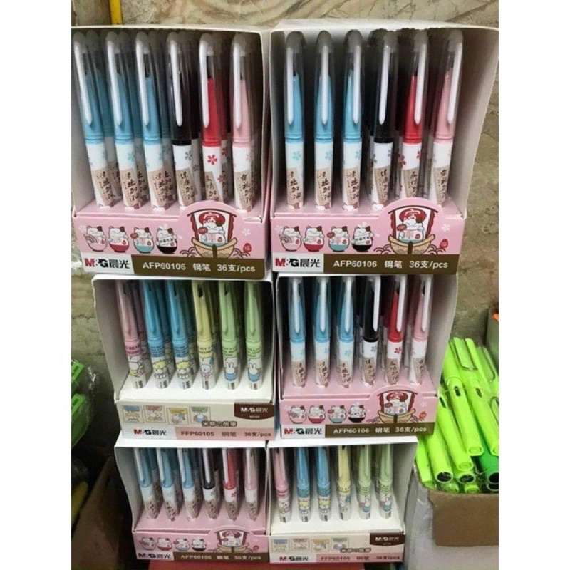 Bút máy nhựa kim tinh MG viết đẹp loại tốt, bút máy nhựa ngòi kim tinh MG 60106 60105, bút máy học s