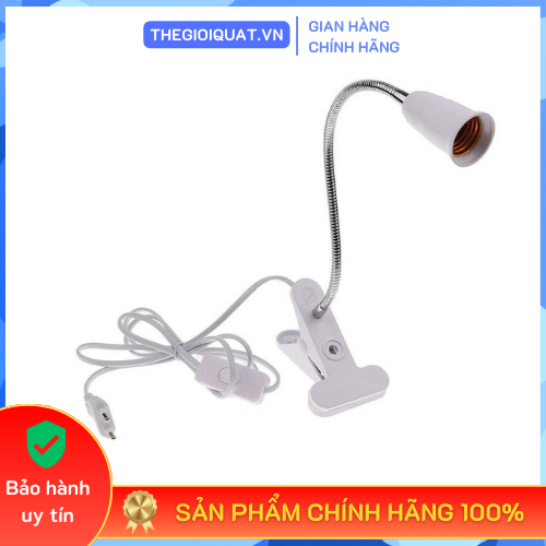 Chân đèn kẹp để bàn TCD-E27 cao 30cm đui xoáy E27, có công tắc bật mở, chất liệu nhựa hợp kim bền bỉ
