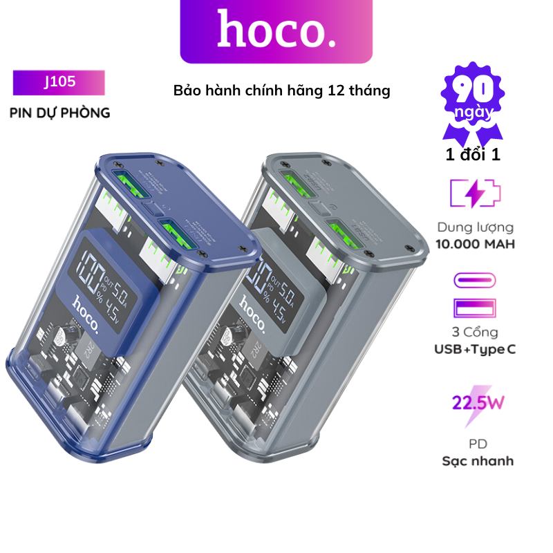 Pin Sạc Dự Phòng Hoco J105 22.5w PD 20w - hàng chính hãng
