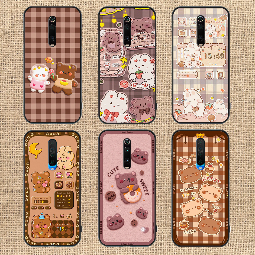 Ốp lưng Redmi K20/K20 Pro - Xiaomi Mi 9T / Redmi K30 / K30 5G in hình caro gấu thỏ, gấu bear cute