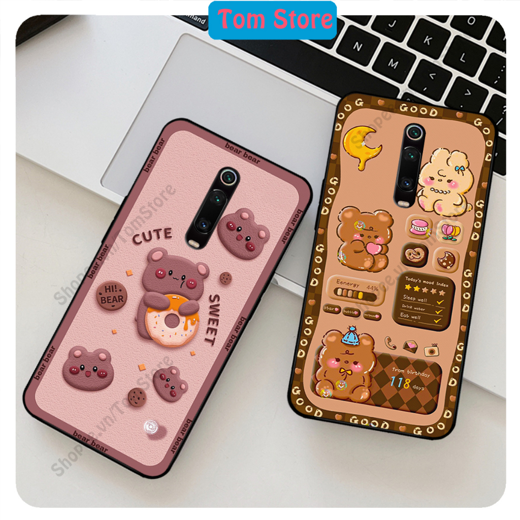 Ốp lưng Redmi K20/K20 Pro - Xiaomi Mi 9T / Redmi K30 / K30 5G in hình caro gấu thỏ, gấu bear cute