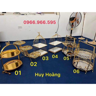 Khay bánh 2 tầng đĩa sứ trắng sang trọng