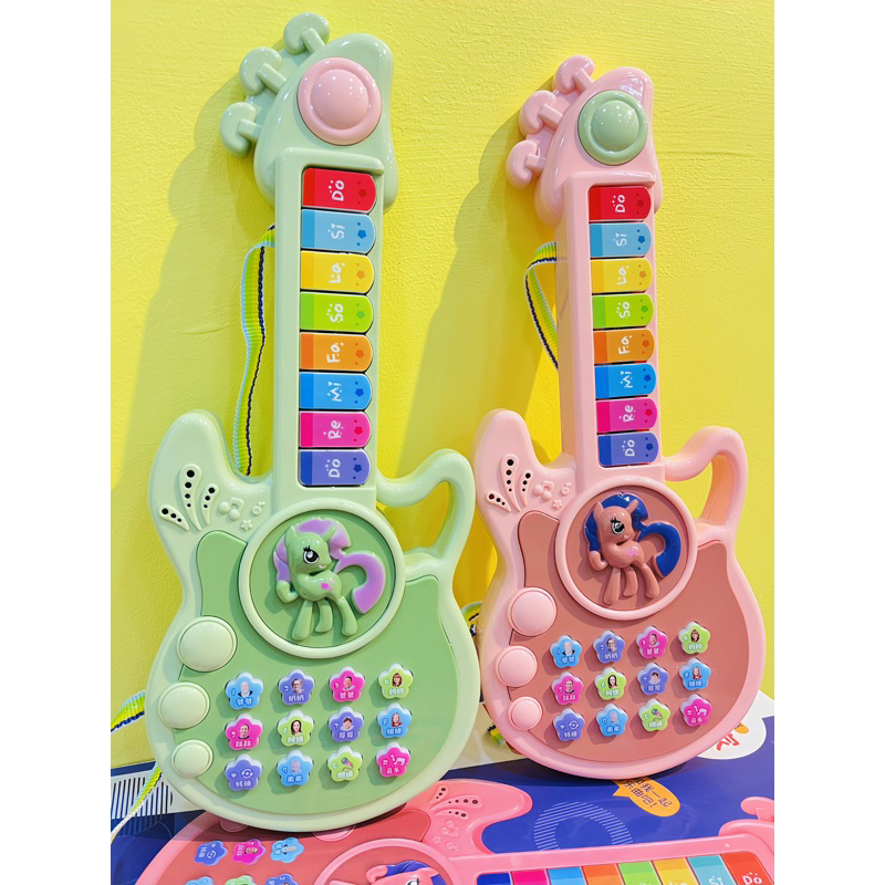 Đàn Ghita Phát Nhạc cho bé  Kèm Đèn Led và âm nhạc chất liệu cao cấp an toàn cho bé chơi