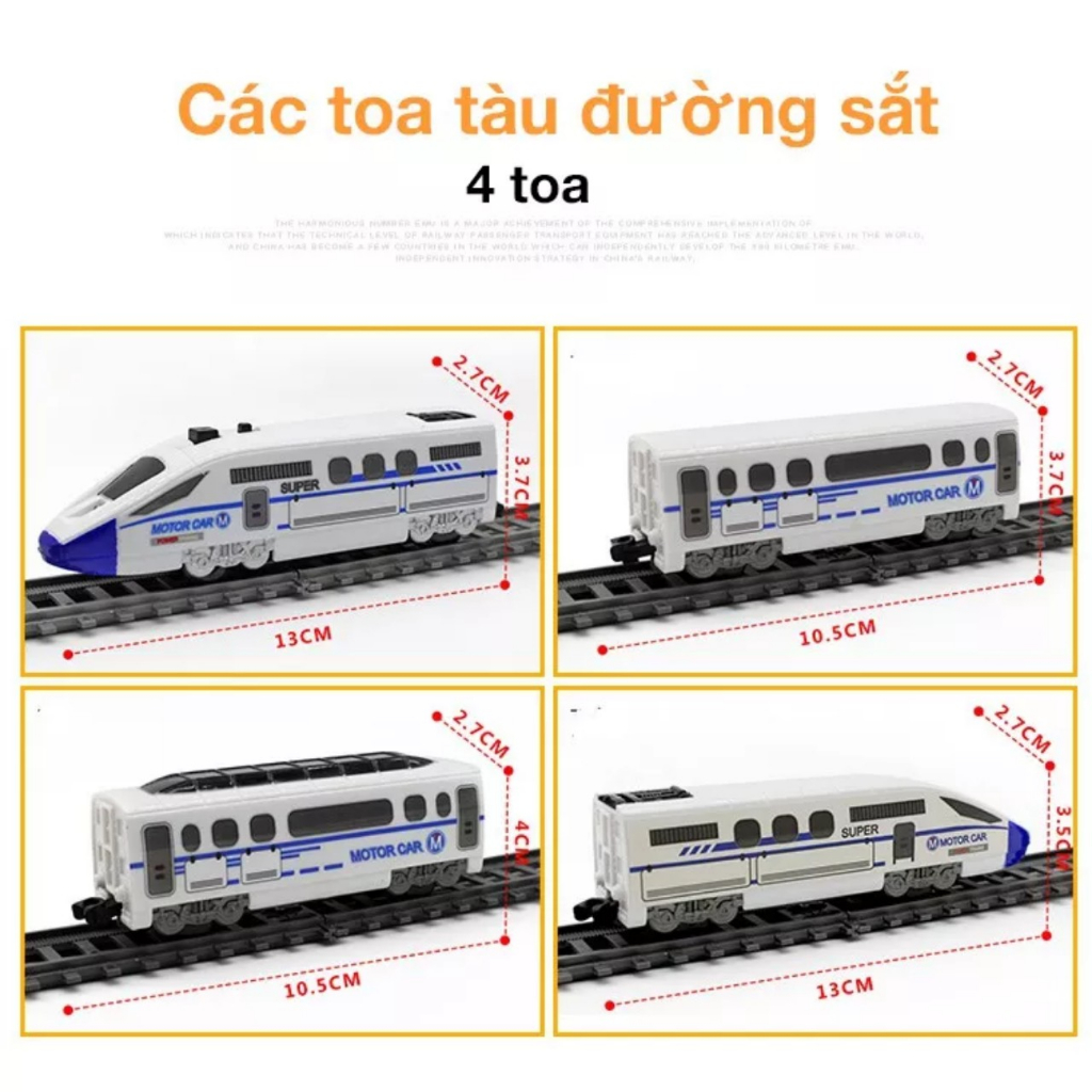 Tàu Hỏa Đường Ray Lắp Ráp,Đồ Chơi Lắp Ráp Chạy Đường Ray Gồm Nhiều Chi Tiết Nhà,Hầm,Cầu-Tàu Cao Tốc