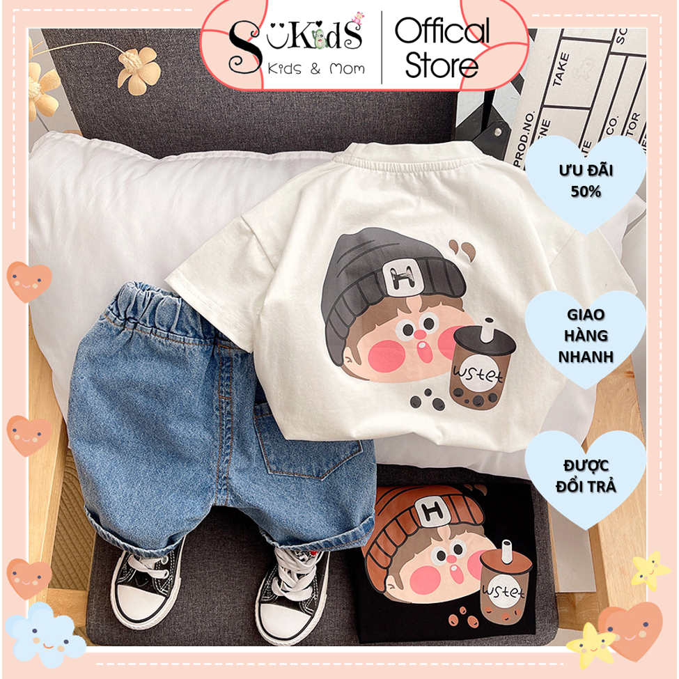 (MUA 1 TẶNG 1 MŨ)ẢNH THẬT Set bộ TRÀ SỮA dễ thương cho bé 8-26kg