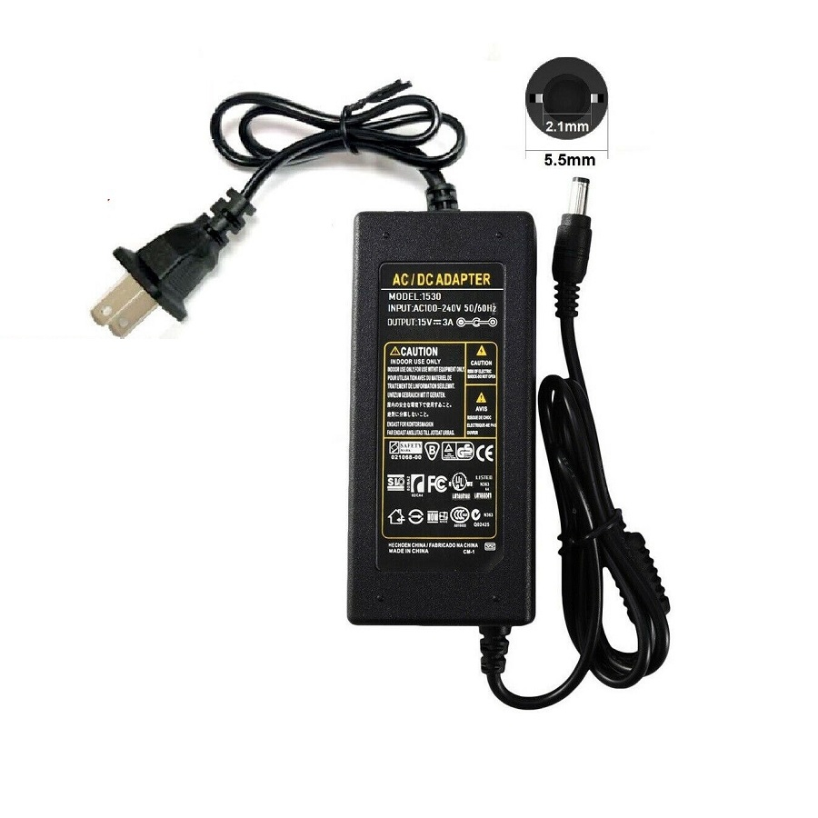 Nguồn Adapter 15V 3A Chân 5.5x2.1mm