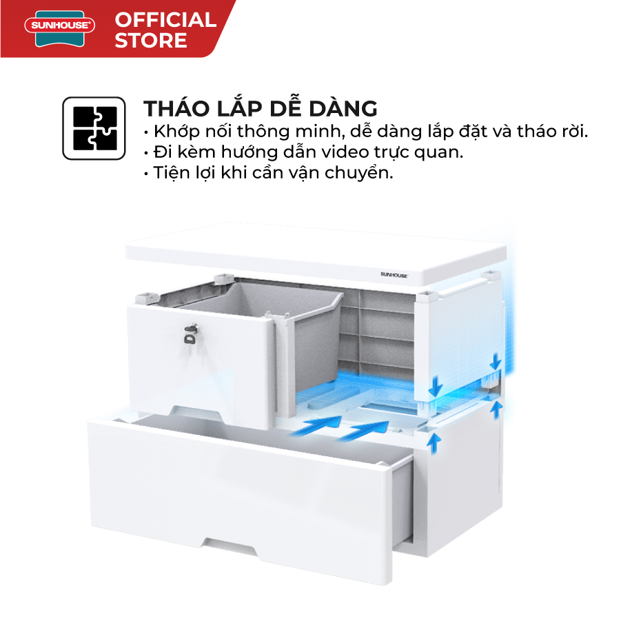 Tủ nhựa trẻ em 2 cánh Happy Kids Sunhouse KS-CA1400B4