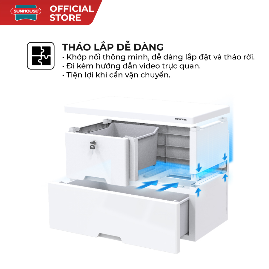 Tủ nhựa trẻ em 2 cánh Happy Kids Sunhouse KS-CA950B1