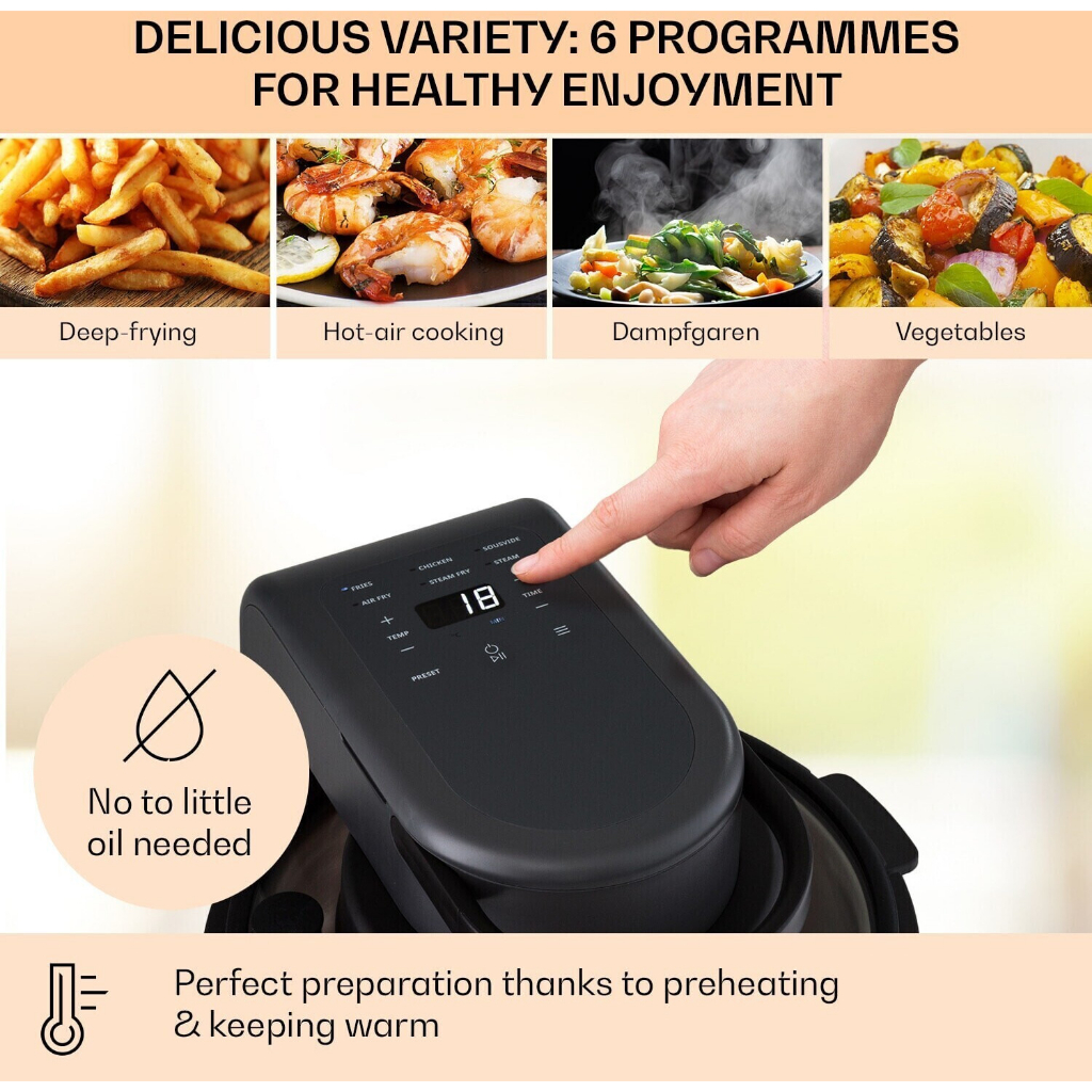 NỒI CHIÊN HẤP KHÔNG KHÍ KLARSTEIN VENDURE 5L