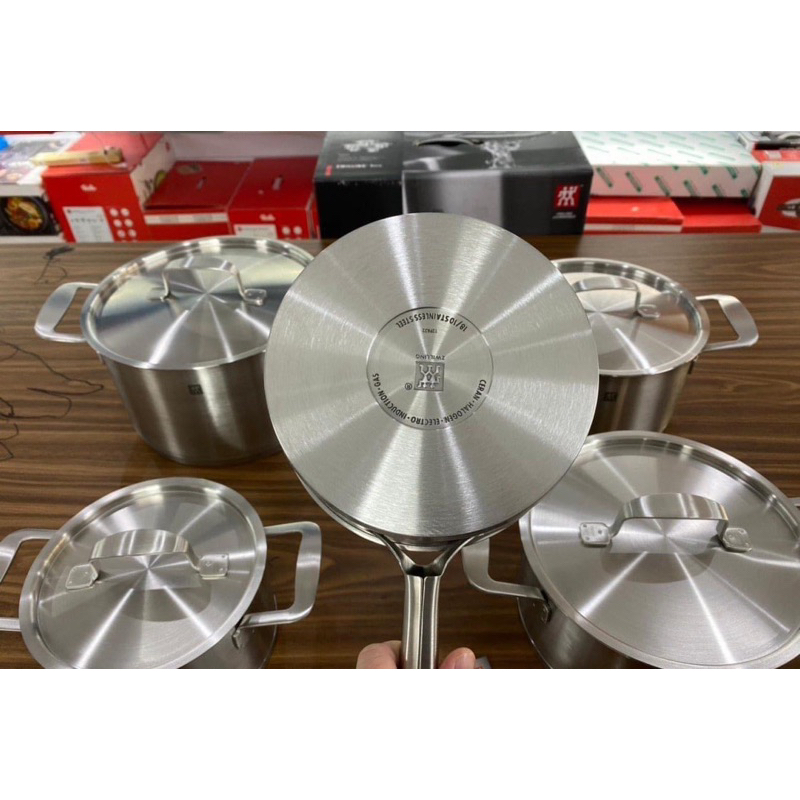 🇩🇪BỘ NỒI CAO CẤP ZWILLING BASE 5 món vung inox NỘI ĐỊA ĐỨC- dùng tốt cho bếp từ