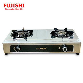 Bếp gas khung inox fujishi ki-202t - mâm chia lửa đồng nguyên khối lớn - tiết kiệm gas - bảo hành chính hãng 1 năm