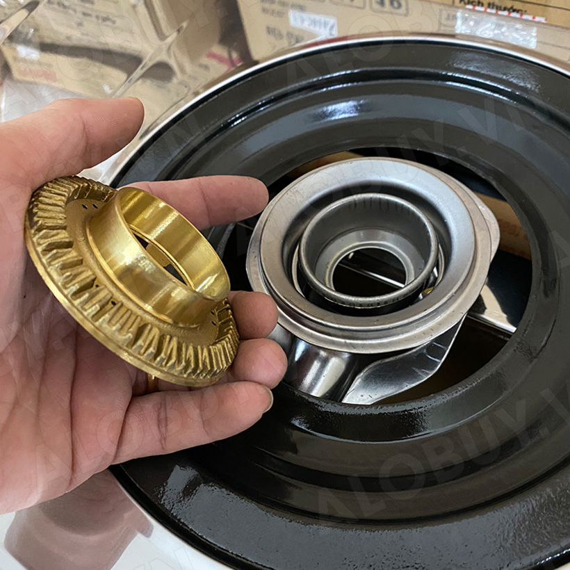 Bếp gas khung inox FUJISHI KI-202T - MÂM CHIA LỬA ĐỒNG NGUYÊN KHỐI LỚN - Tiết kiệm gas - Bảo hành chính hãng 1 năm