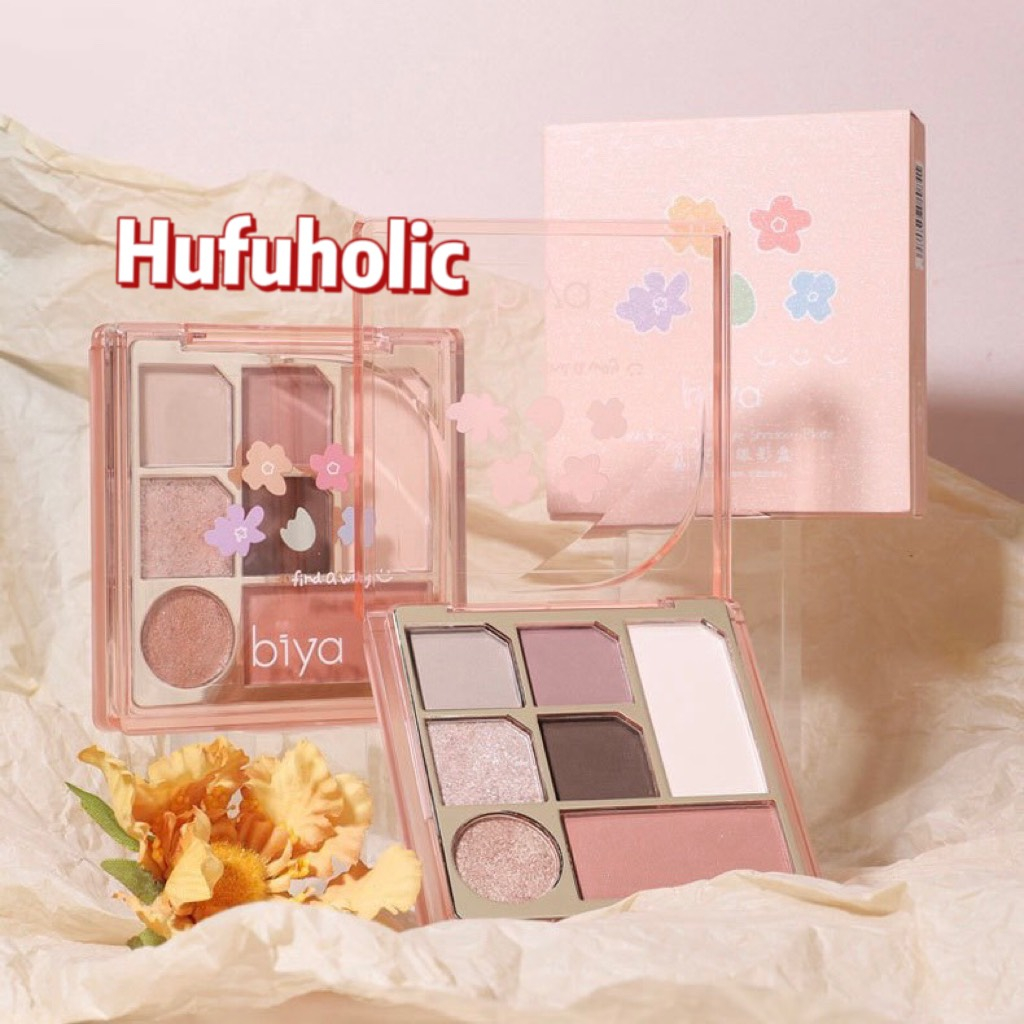 Bảng phấn mắt 7 màu BIYA vườn hoa tiểu thư Pink Fog Garden Eye Shadow Plate BIYA05