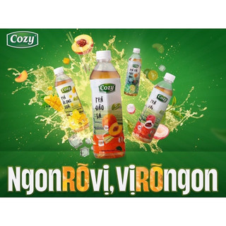 Lẻ 1 chai Trà cozy vị đào sả, vải, trà tắc 455ml