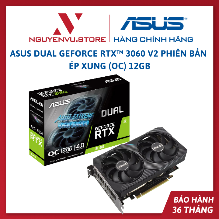 Card màn hình ASUS Dual GeForce RTX 3060 V2 phiên bản ép xung (OC) 12GB - Hàng Chính Hãng | BigBuy360 - bigbuy360.vn