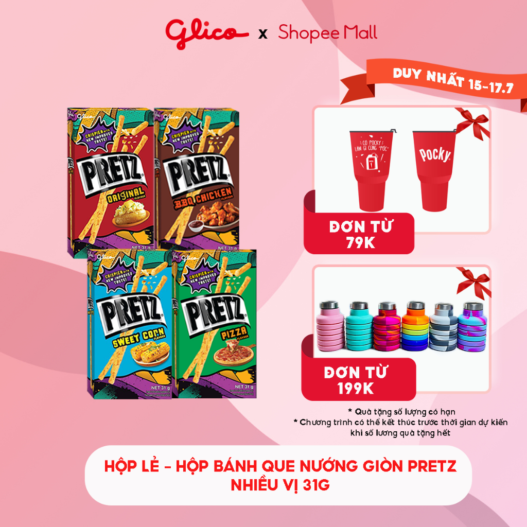 Bánh Snack Que Nướng Giòn GLICO Pretz 4 vị (Hộp Lẻ)