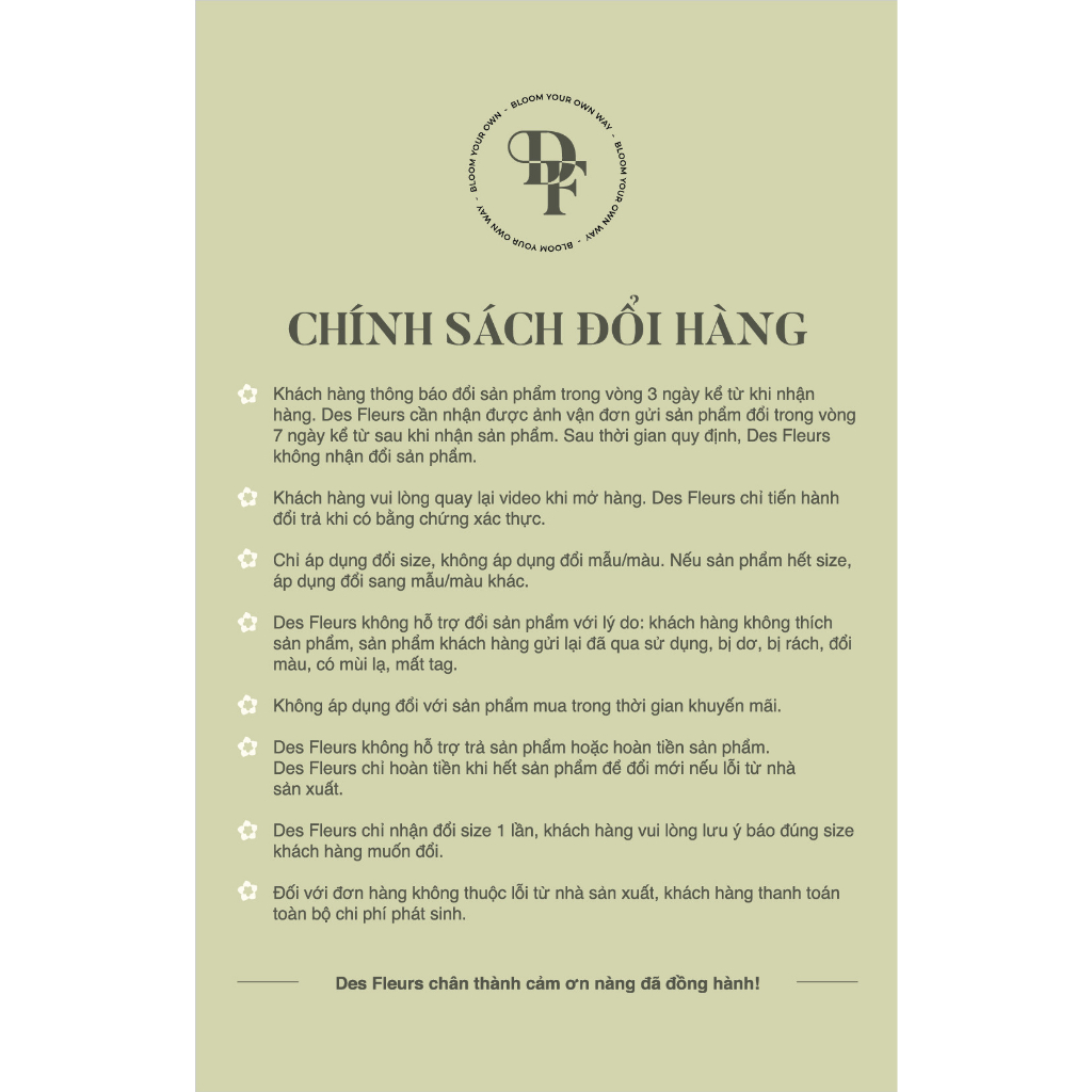 Des Fleurs Đầm ngắn hoạ tiết hoa Lily of the Valley