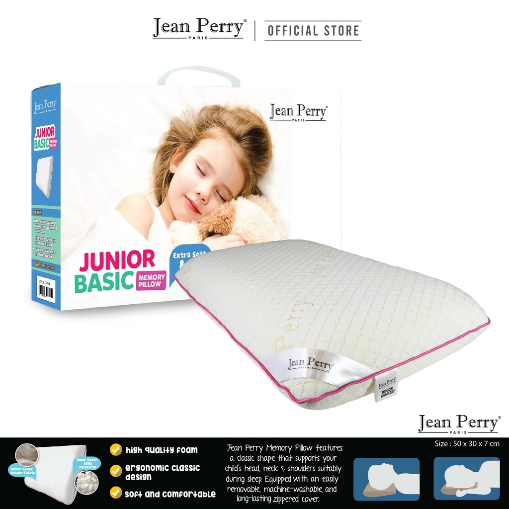 Gối nằm cho bé Jean Perry Memory Foam - Junior Basic 30x50x11cm