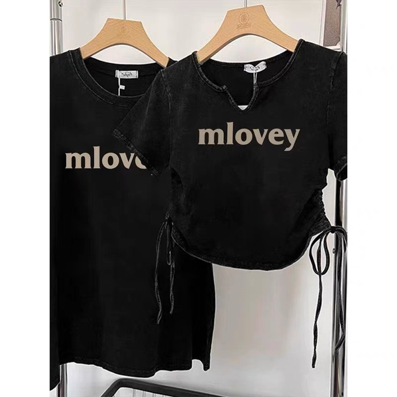 Couple Set Đôi Nam Nữ Áo Croptop Và Áo Phông In Chữ Thời Trang 2023