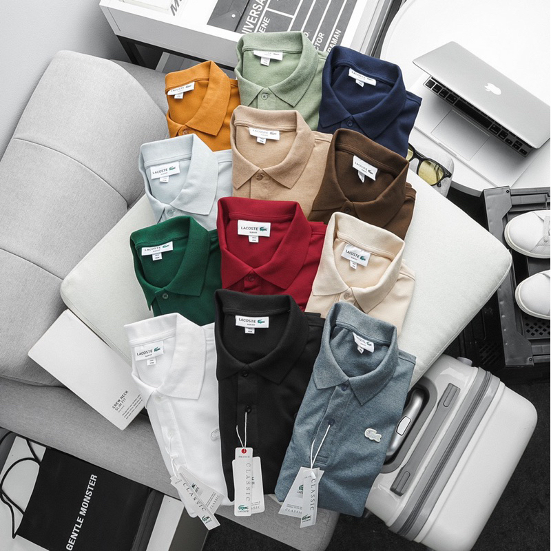 Polo Lacoste 100% Cotton Mềm Mịn, Thấm Hút Mồ Hôi, Chống Nhăn Hàng VNXK