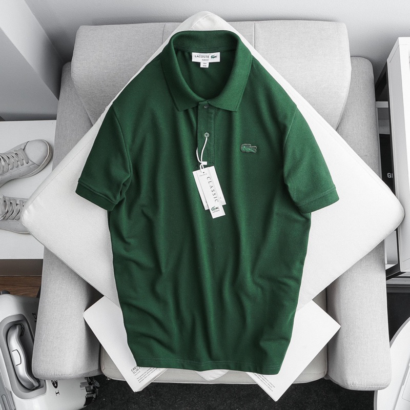 Polo Lacoste 100% Cotton Mềm Mịn, Thấm Hút Mồ Hôi, Chống Nhăn Hàng VNXK
