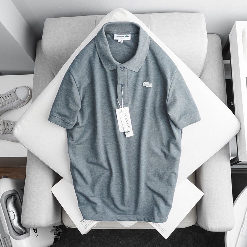 Polo Lacoste 100% Cotton Mềm Mịn, Thấm Hút Mồ Hôi, Chống Nhăn Hàng VNXK