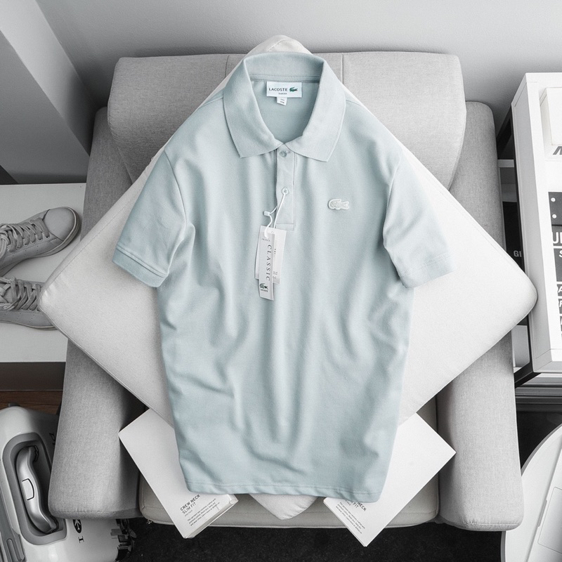Polo Lacoste 100% Cotton Mềm Mịn, Thấm Hút Mồ Hôi, Chống Nhăn Hàng VNXK