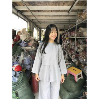 Vạt hò, đồ lam đi chùa kiểu vạt hò vải kate mịn cho nam nữ đi chùa