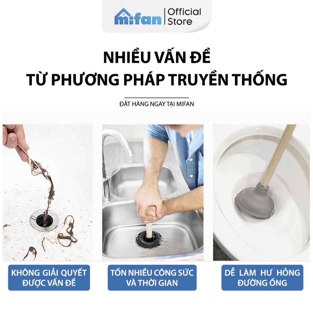 Nước thông tắc cống không sinh nhiệt YUHAO cực mạnh 500ml - Vệ sinh đường ống, bồn cầu, chậu rửa mặt, bồn rửa bát