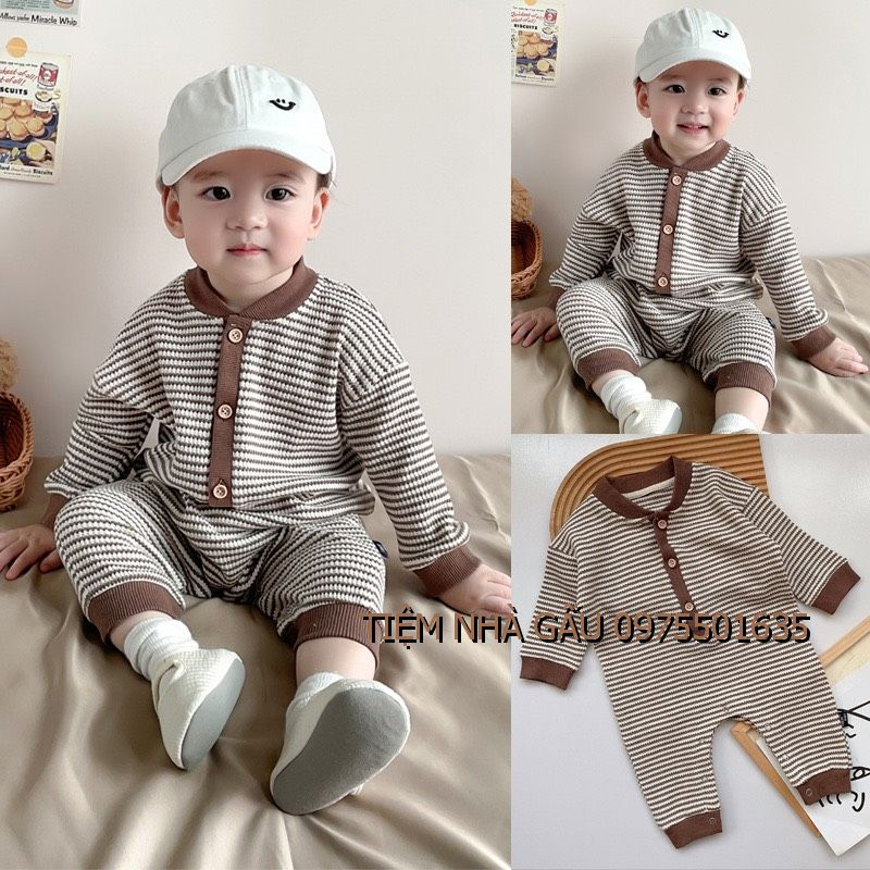 Bộ đồ style Hàn Quốc cao cấp kẻ sọc cho bé trai bé gái hàng cao cấp loại 1
