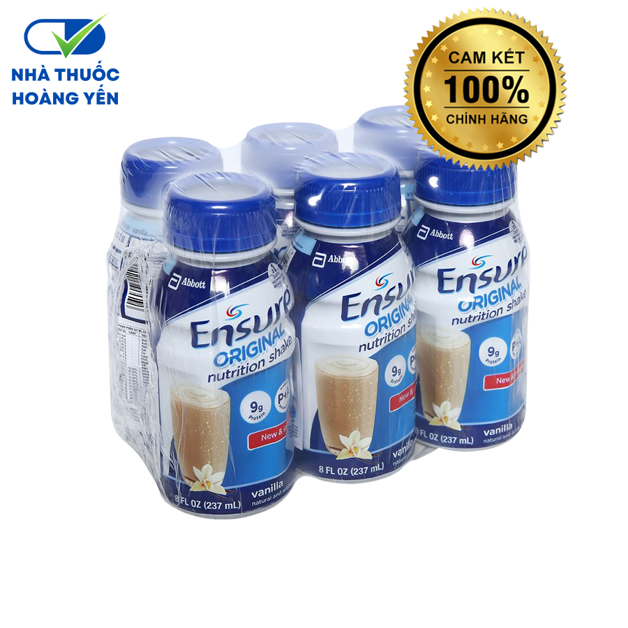 Sữa Ensure Nước Ensure Original Hương Vani Bổ Sung Dinh Dưỡng Đầy Đủ và Cân Đối Lốc 6 chai x 237ml