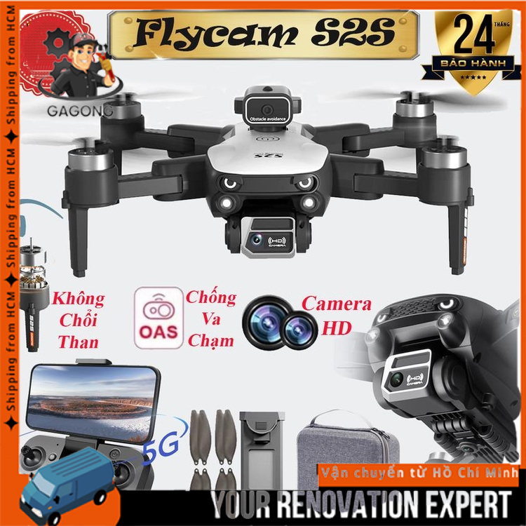 Drone mini, Flycam S2S PRO MAX camera 4K - Tránh Chướng Ngại Vật - Pin 2000mAh bay 20 phút - kết nối điện thȯại